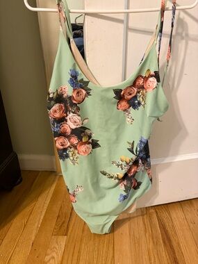 Albion Fit Mint Green Floral One piece